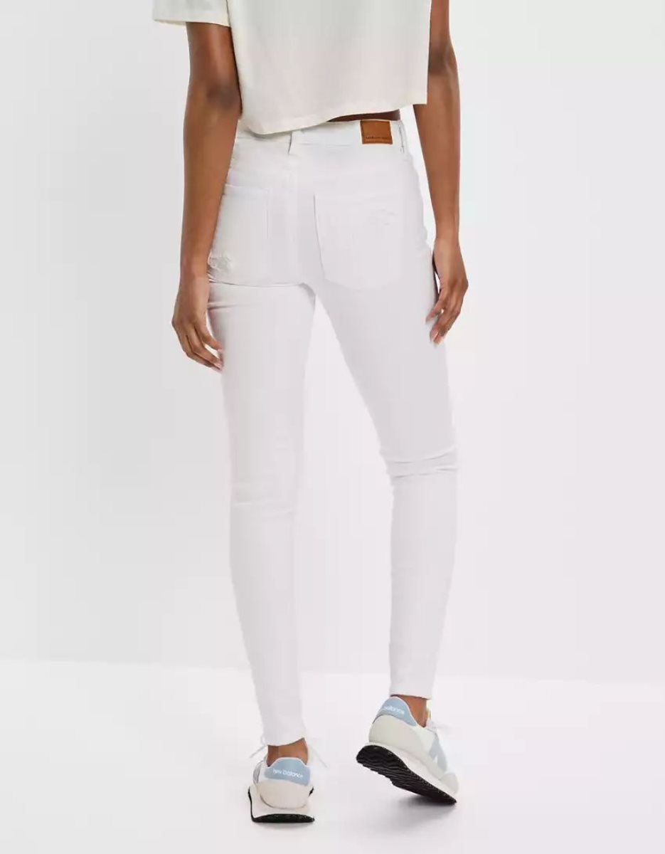 Jean American Eagle AE Ne(x)t Level Ripped High-Waisted Jegging Blanche Femme | MXH-10788480